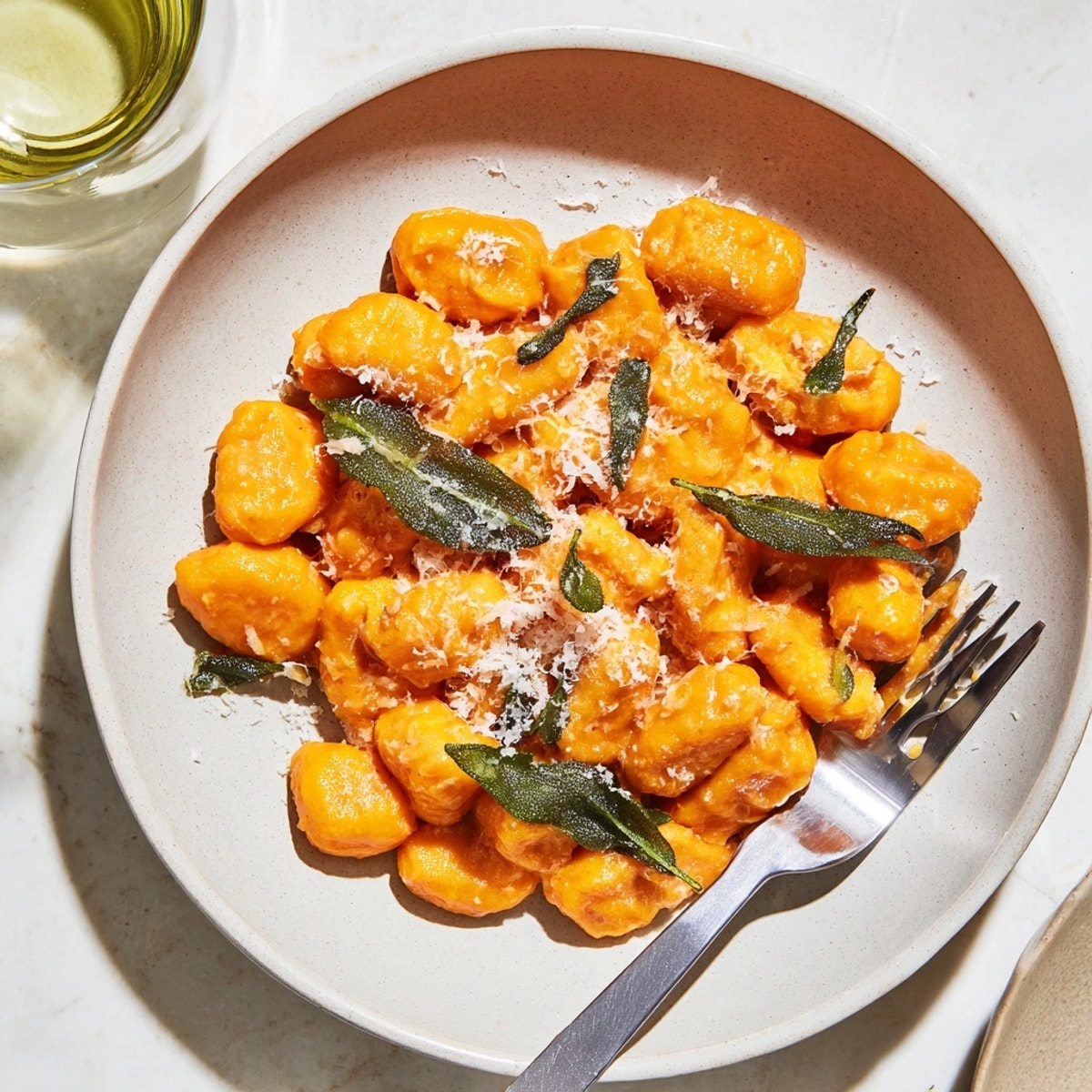Comforting Sweet Potato Gnocchi: Soft potato dumplings tossed in rich, nutty sage butter.