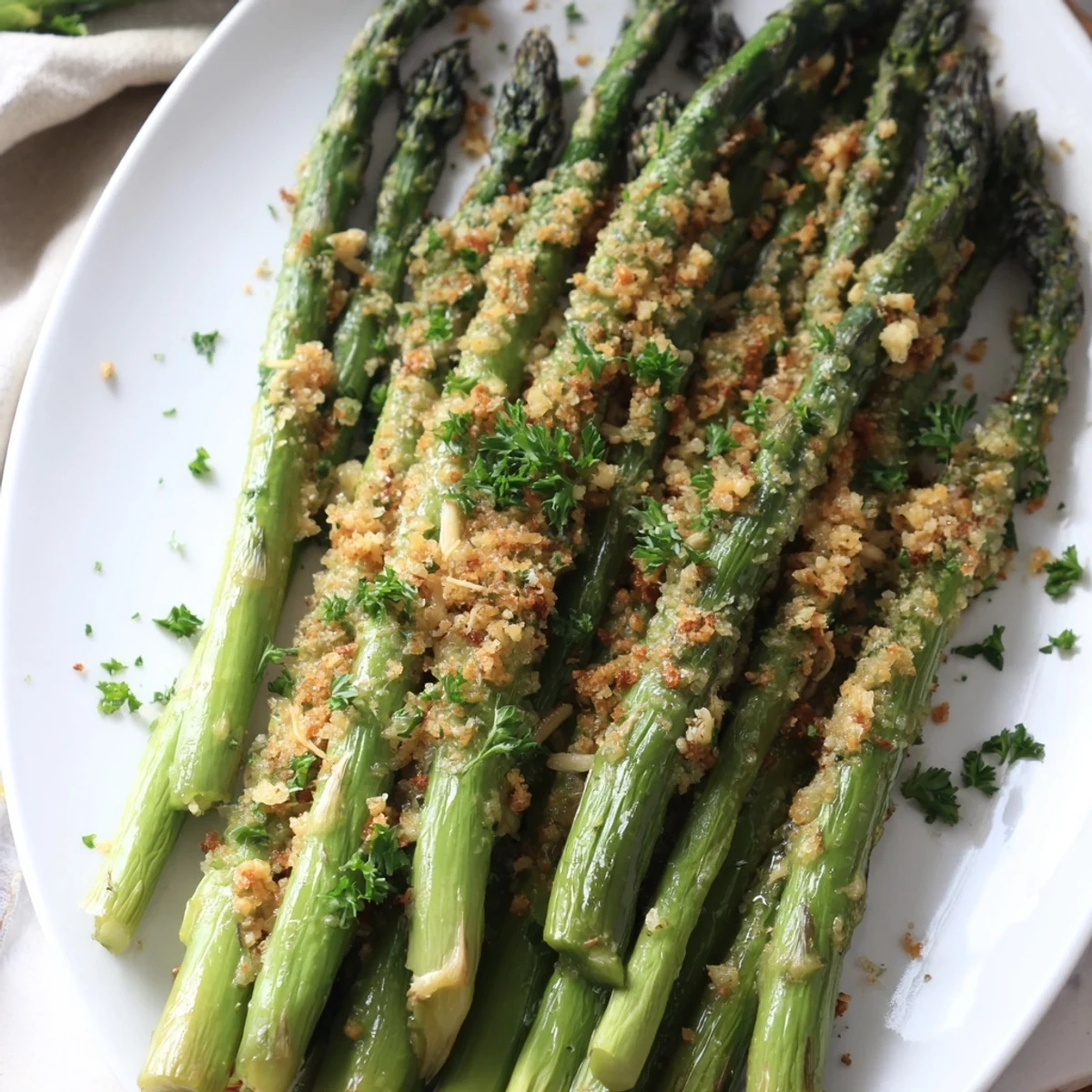 Crispy Parmesan coating on tender, flavorful Garlic Parmesan Roasted Asparagus—a perfect veggie side.