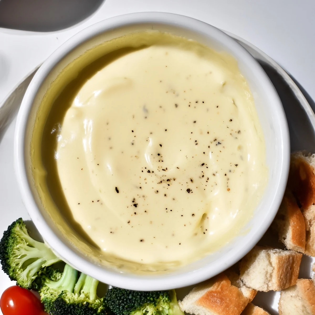 Golden-brown bread cubes ready to be dipped into the bubbling, luscious Savory Cheese Fondue.