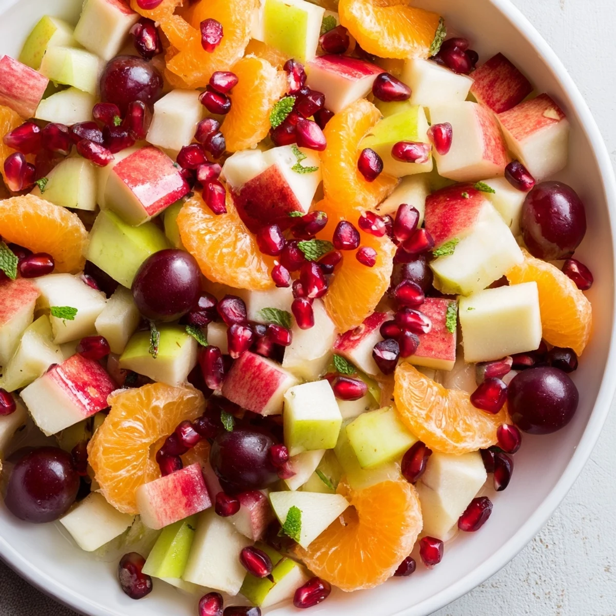 Vibrant Winter Fruit Salad with Honey Lime, featuring juicy oranges and pomegranate seeds glistening.