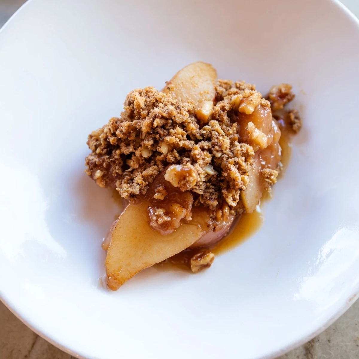 This irresistible Pear Crisp features sweet, tender pears under a delicious buttery oat layer.