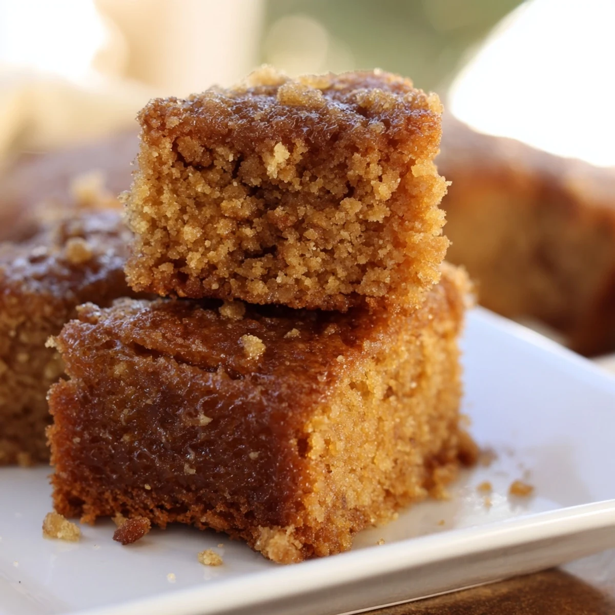 Warm gingerbread loaf, freshly baked, with a crackled top and inviting aroma.