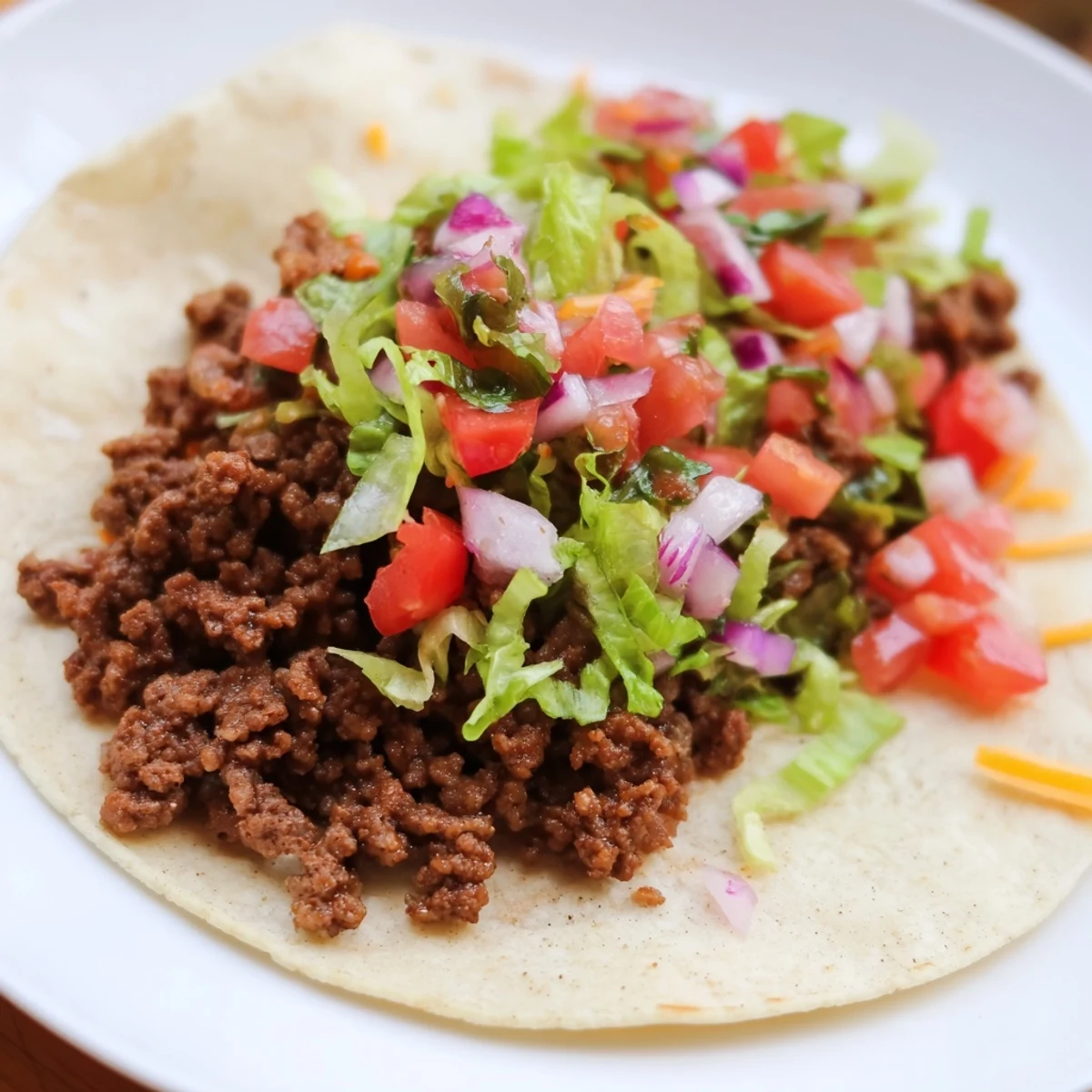 Close up of delicious beef tacos with vibrant salsa, ready for a satisfying, flavorful dinner.