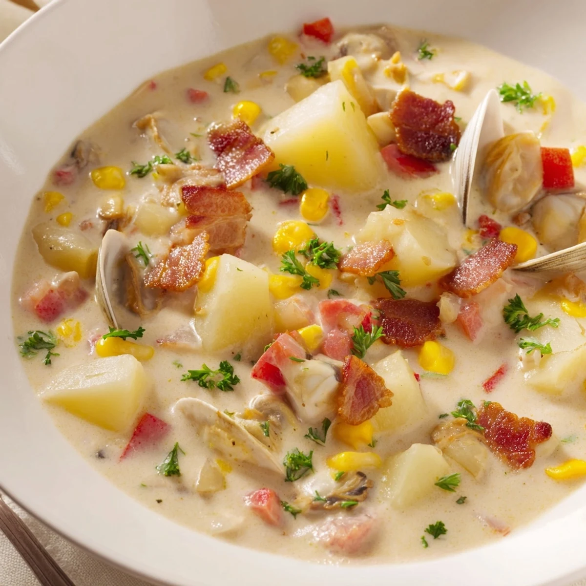 Creamy Clam Chowder Corn