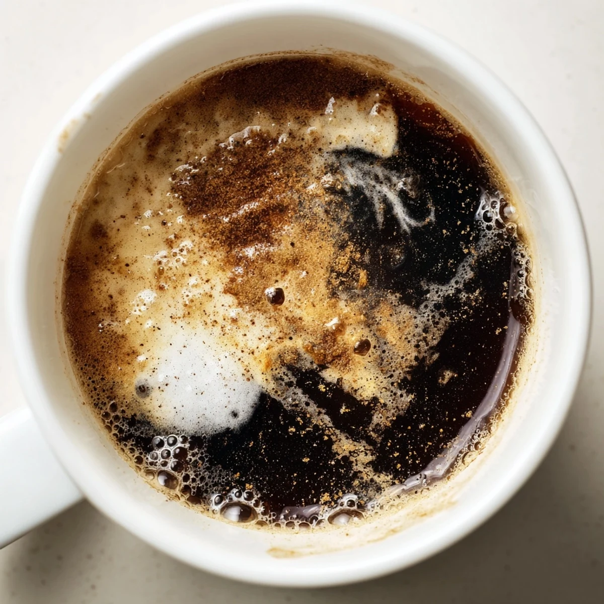 A steaming mug of Spiced Coffee with Cinnamon, featuring a cinnamon stick garnish and a dusting of spice on top.