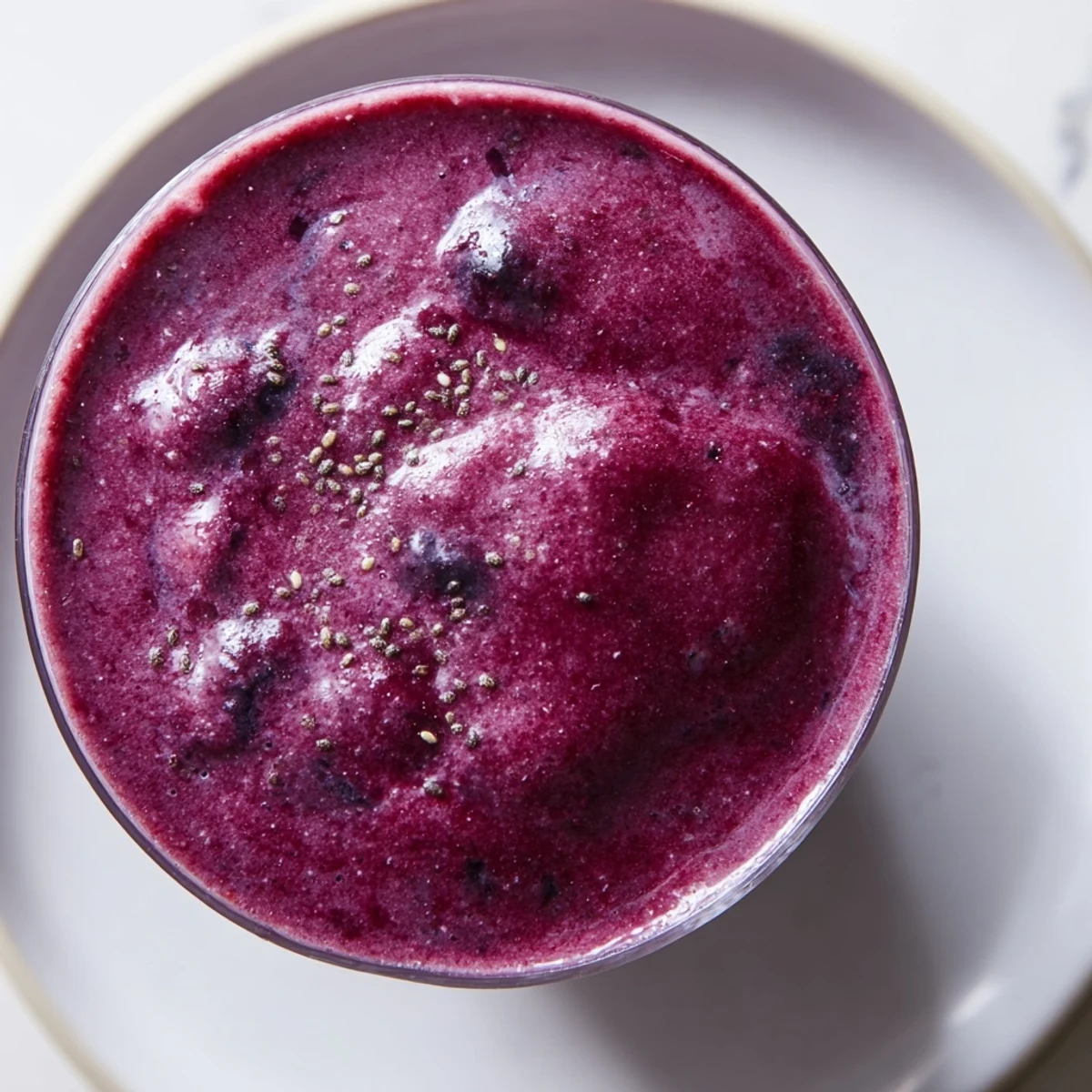 Winter Berry Smoothie with Spinach in a rustic glass topped with a sprinkle of cinnamon.