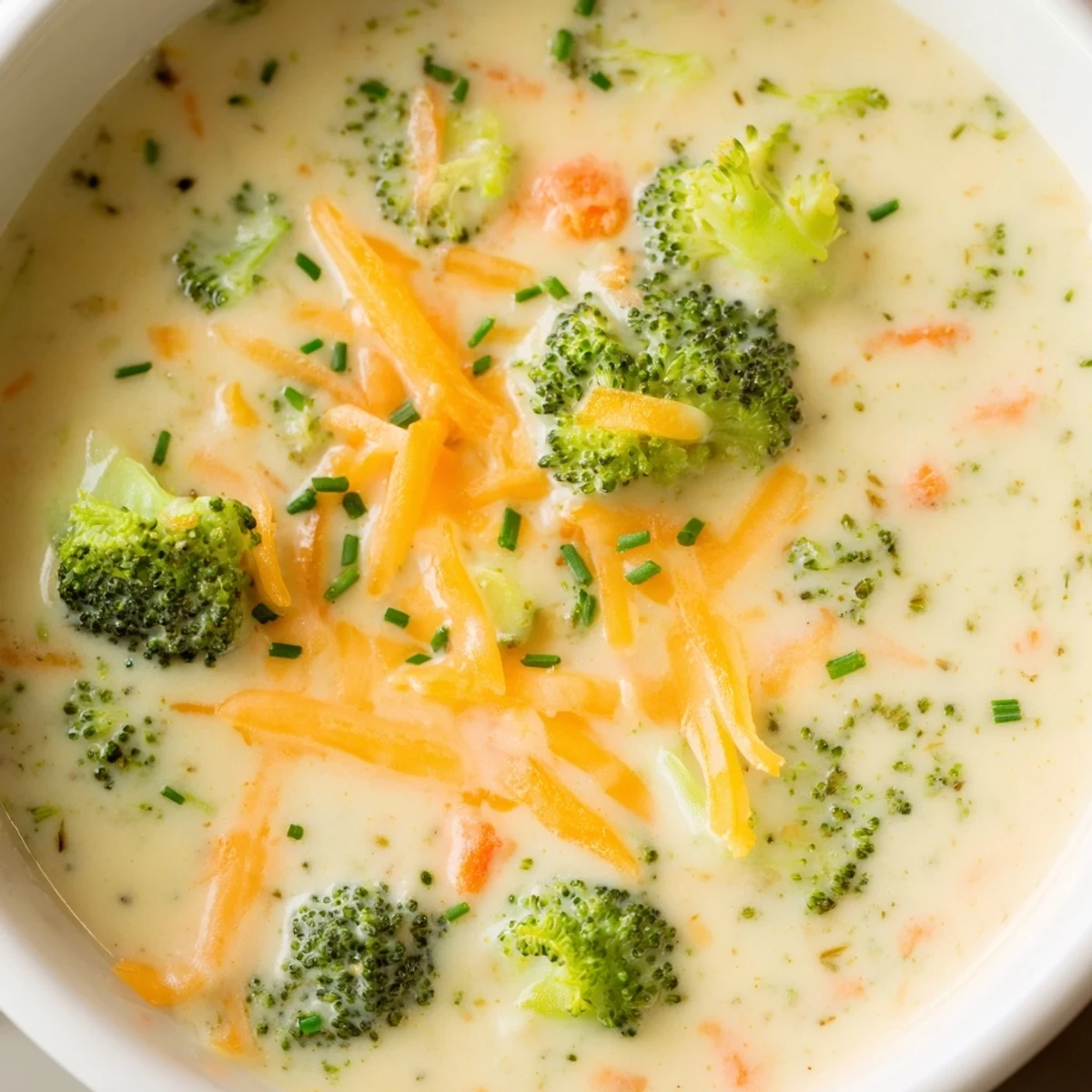 Homemade Creamy Broccoli Cheddar Soup presented beautifully in a bread bowl, perfect for a cozy dinner.