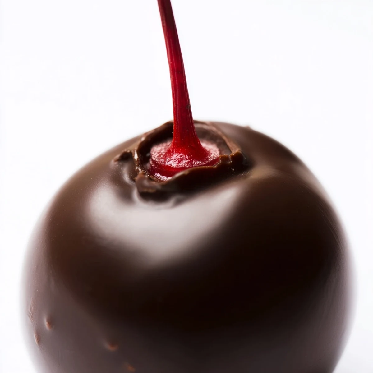 Chocolate covered cherries with maraschino stems, ready for gifting or enjoying as a sweet American confection.