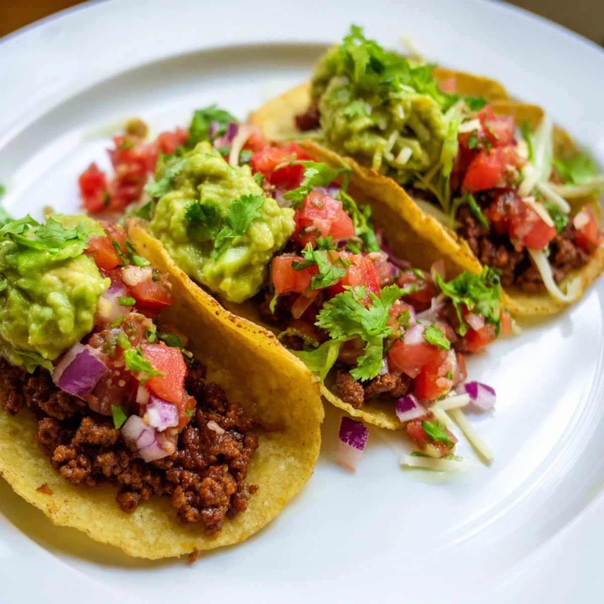 Perfect party appetizer: Mini Tacos with Salsa and Guacamole, featuring bite-sized shells and colorful toppings for a festive spread.