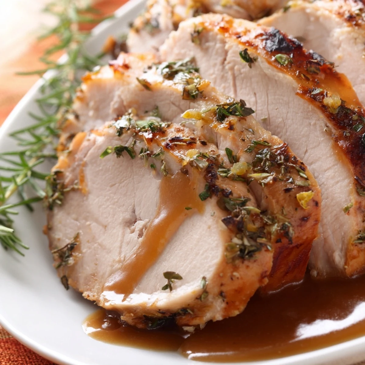 Alternative Easter Roast Turkey on a festive platter surrounded by spring vegetables and lemon wedges.