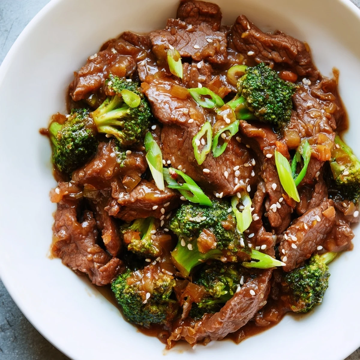 A close-up of sizzling Better Than Takeout Beef With Broccoli in a wok, with glistening beef and crisp broccoli in a rich, garlicky sauce ready to be served.