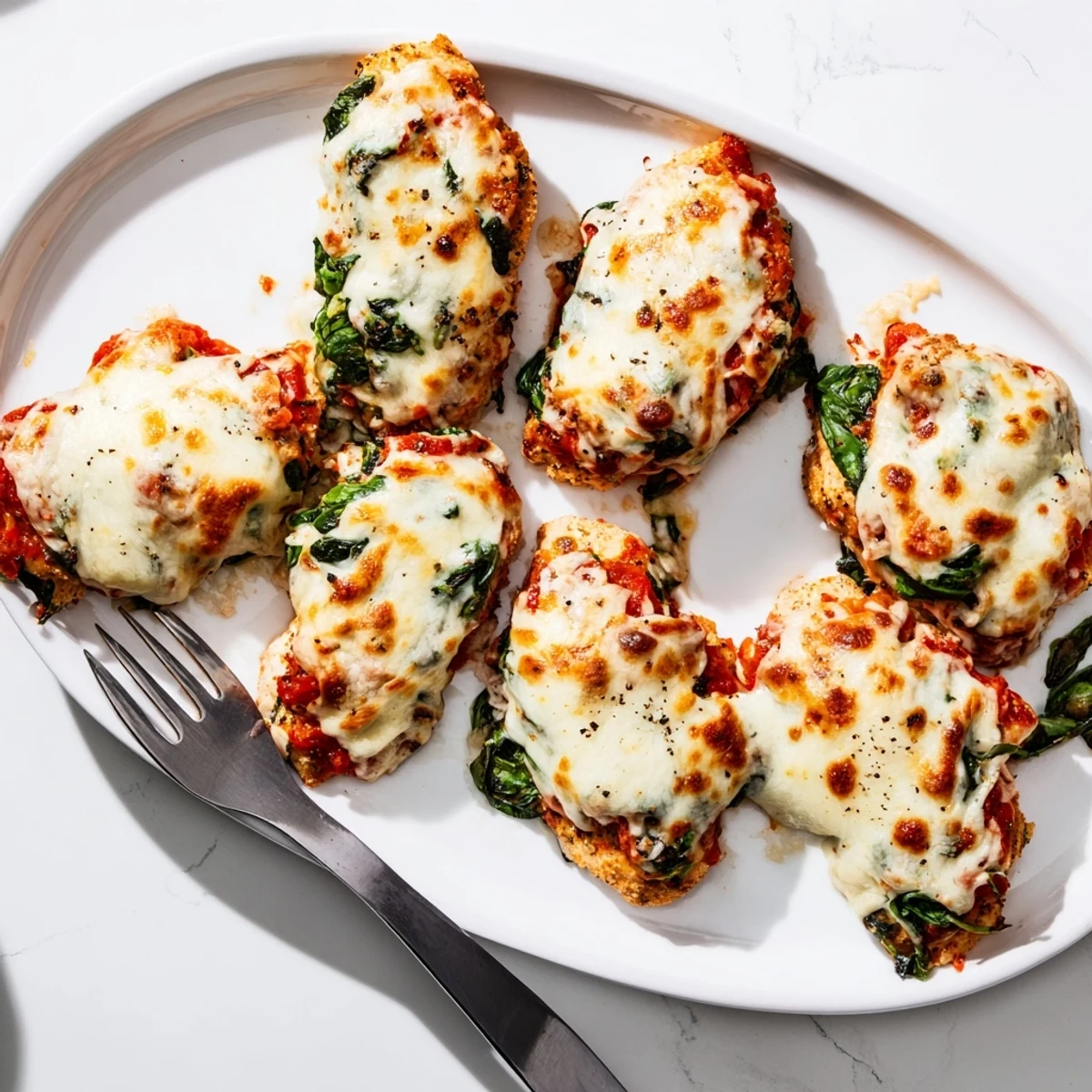 Tender stuffed chicken breasts oozing creamy ricotta filling with melted mozzarella cheese topping
