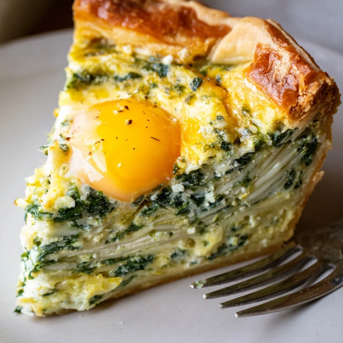 Spring Easter tart featuring tender buttery crust filled with smooth ricotta, chopped spinach and parmesan cheese mixture