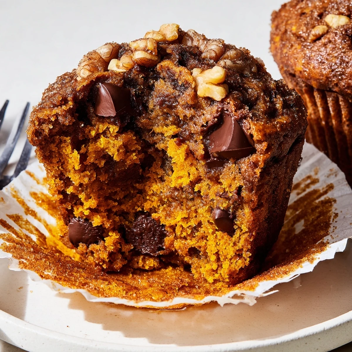 Warm Pumpkin Banana Muffins Recipe on a wire rack, cinnamon scented, moist.