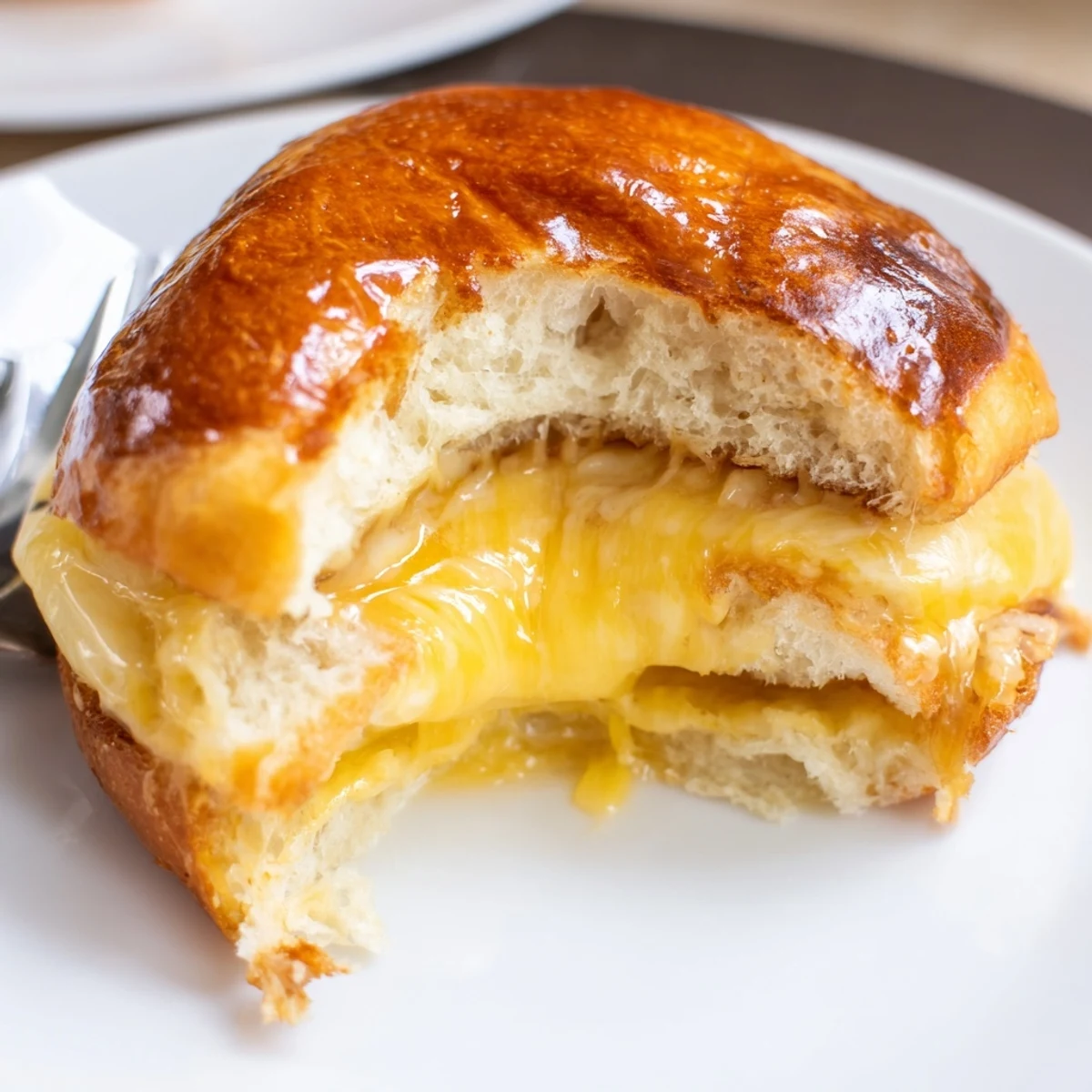 Mini Grilled Cheese Hawaiian Rolls with melted cheddar and buttery golden tops