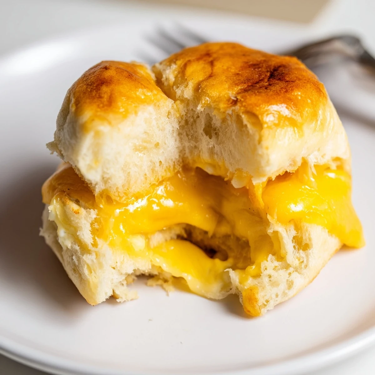 Warm Mini Grilled Cheese Hawaiian Rolls Recipe plated with tangy tomato soup