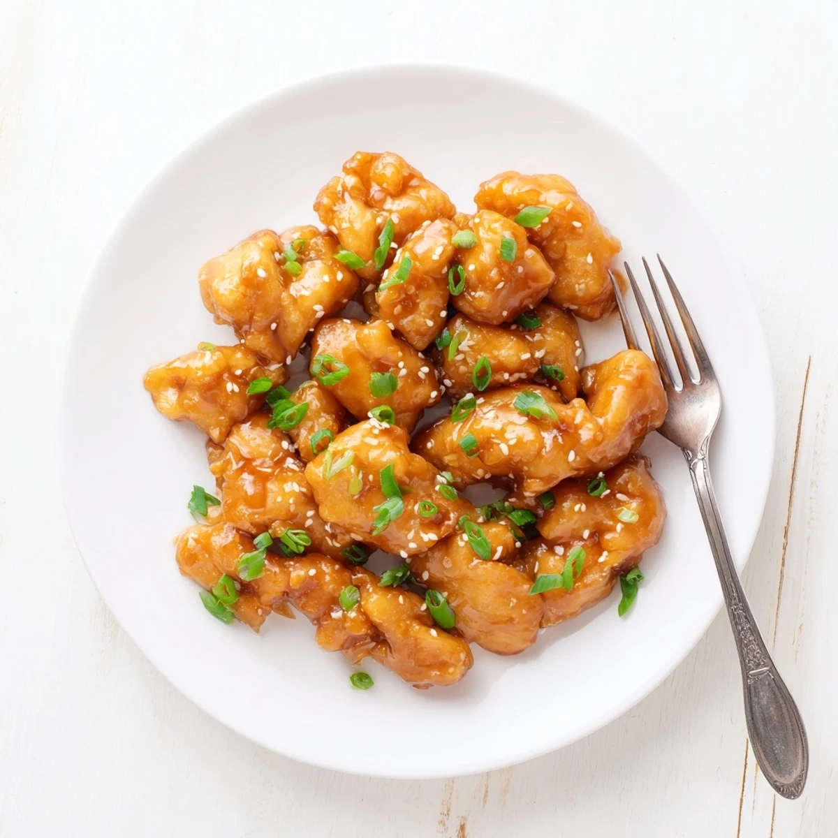 Chinese-American orange chicken dish featuring glazed crispy chicken with aromatic ginger and orange zest