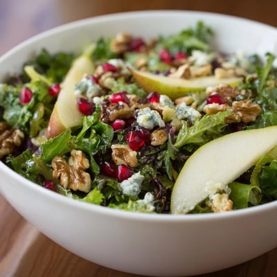 Winter Green Pear Walnuts Salad